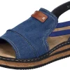 Sandals*RIEKER 62982-12 DENIM