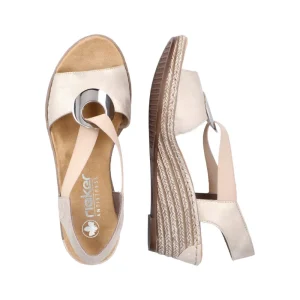 Sandals*RIEKER 624H6-60 LIGHTGOLD