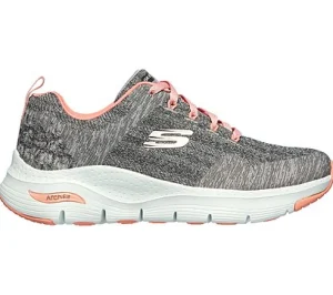 Casual Shoes*SKECHERS (L) ARCH FIT COMFY WAVE GREY/PINK
